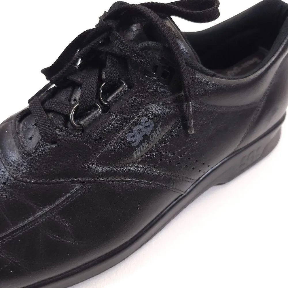 SAS Time Out Mens 12 M Black Leather Walking Shoes Comfort Lace Up Made In USA